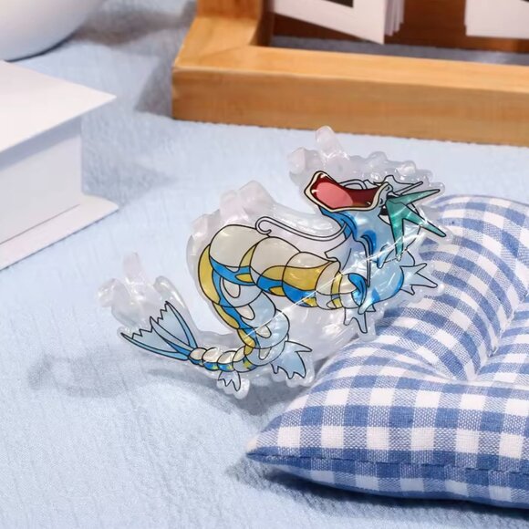 Pokemon Gyarados Cartoon Acrylic Hair Claw Blue Clip - Picture 3 of 3